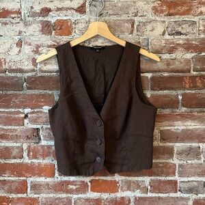 Madewell linen cropped vest, size 4
